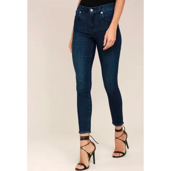 AGOLDE Sophie Mid Rise Skinny Dark Wash Blue Jeans Cabana Wash Size 26 Women's - Picture 2 of 16